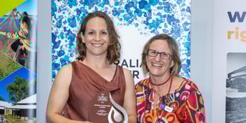 Anita Doig receiving the Student Water Prize at the 2025 Northern Territory Water Awards.