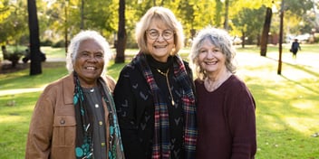 Dr Mara West, Professor Rhonda Marriott and&nbsp;Professor Roz Walker (credit: Murdoch University)