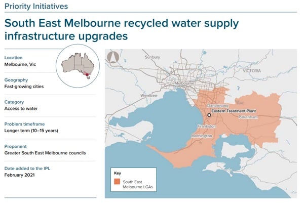 South East Melbourne recycled water supply infrastructure upgrades