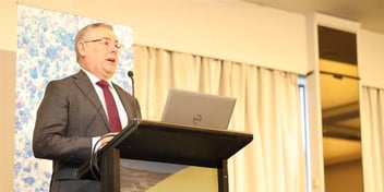 Minister Murray Watt addressing National Policy Forum attendees