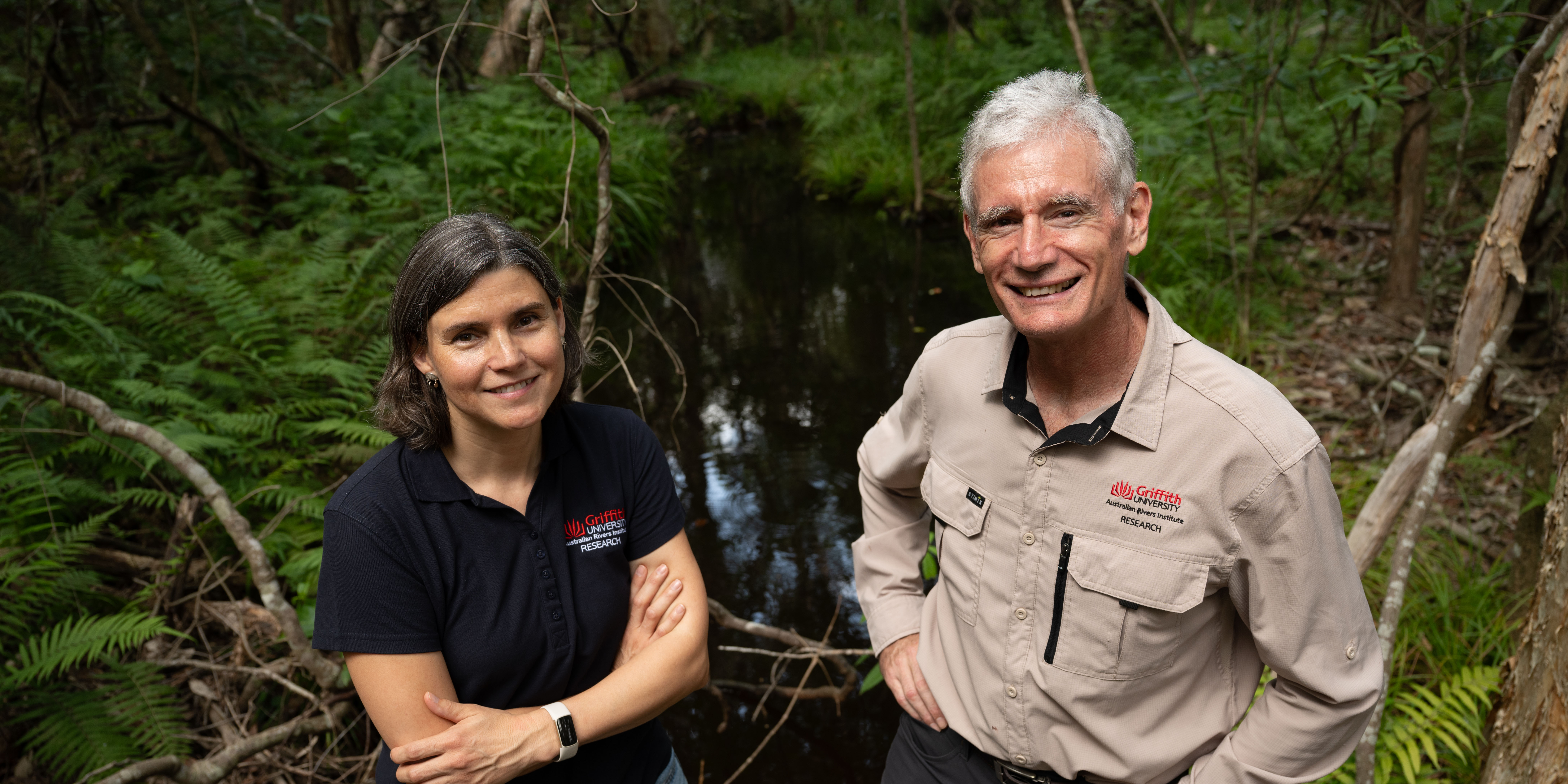 Professor David Hamilton and Senior Research Fellow Liliana Pagliero, Australian Rivers Institute. Image credit:  Suntory Oceania.