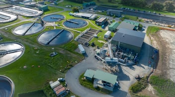 Aerial view biosolids gasification facility