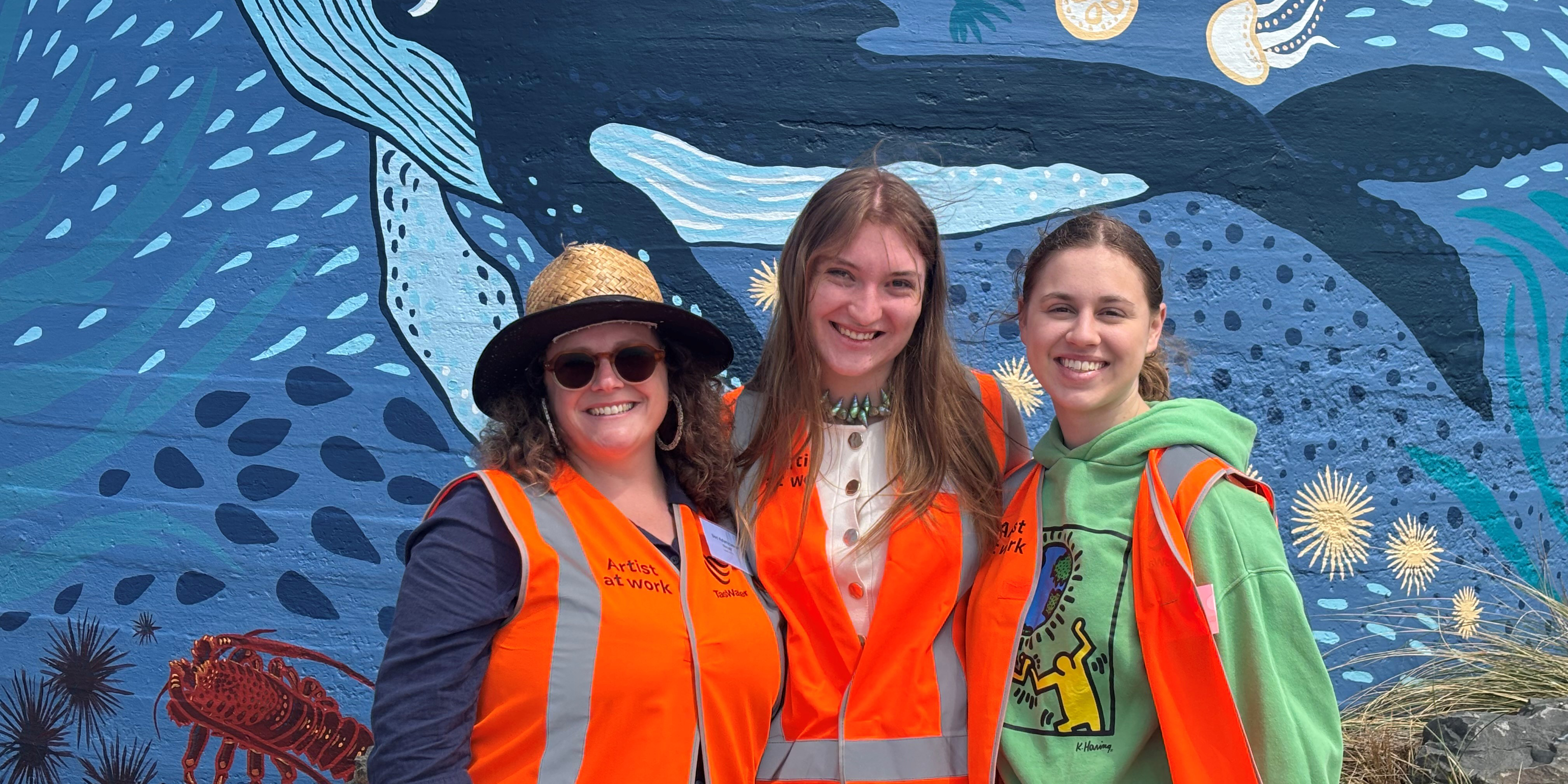 From L-R: Artists Bec Adamczewski (Becski), Kate Deane and Shiloh Quilliam