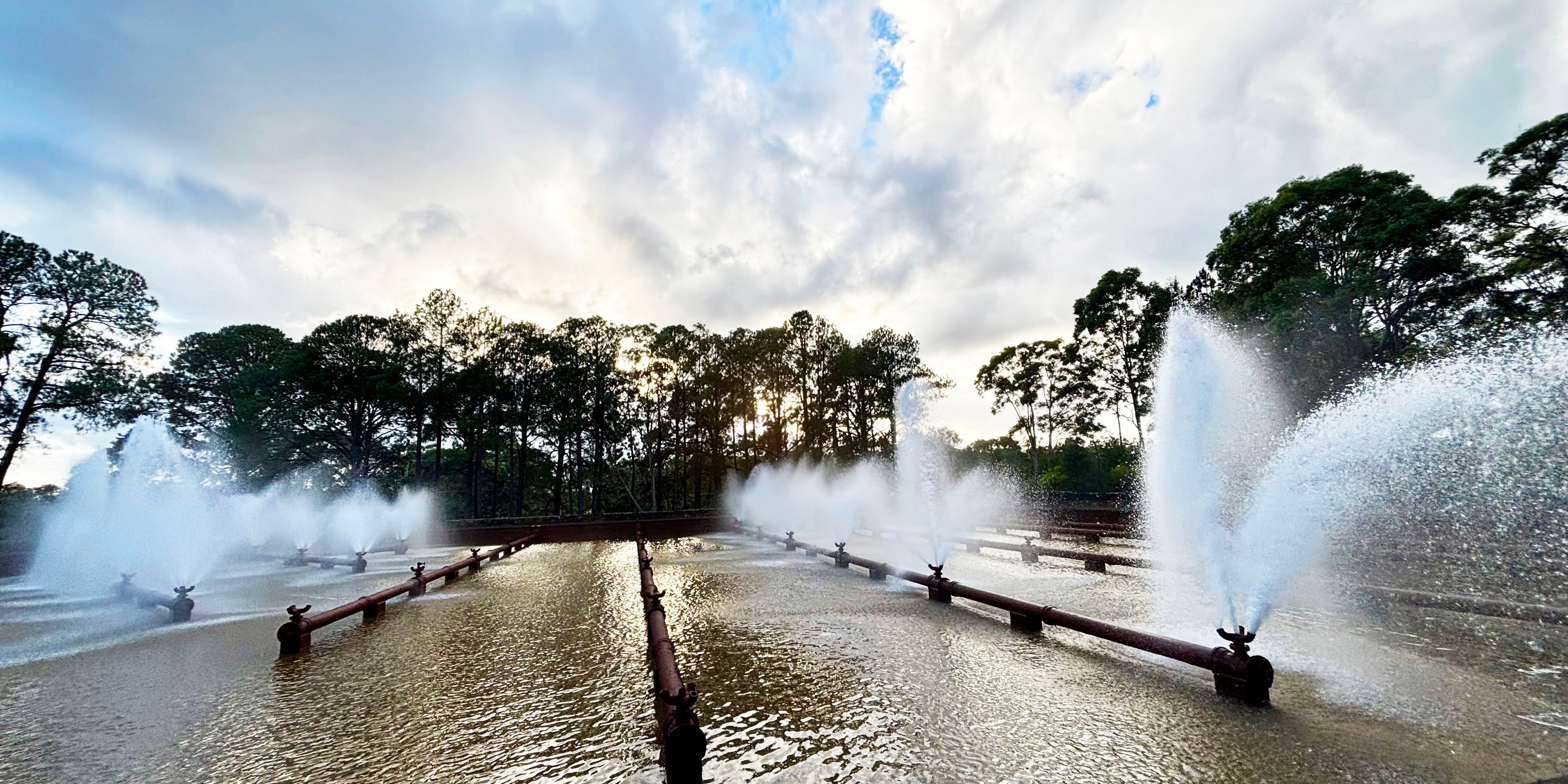 Hunter Water aerating water pumped from the Tomago Sandbeds before treatment and supply..