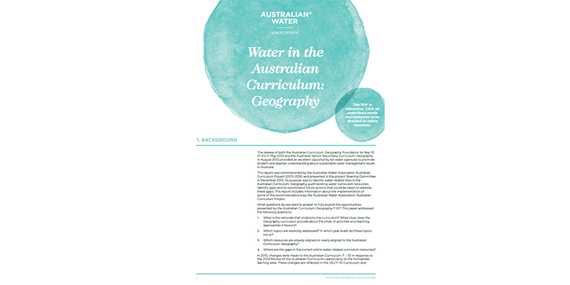 Water in the Australian Curriculum: Geography
